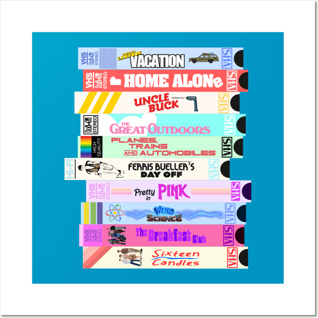 Retro 80s Movies VHS Stack Wall Art by darklordpug